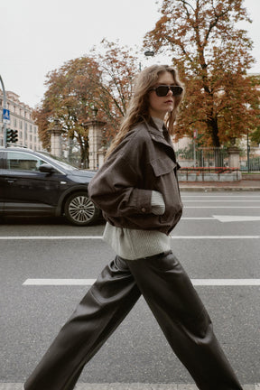 Herringbone Bomber Jacket