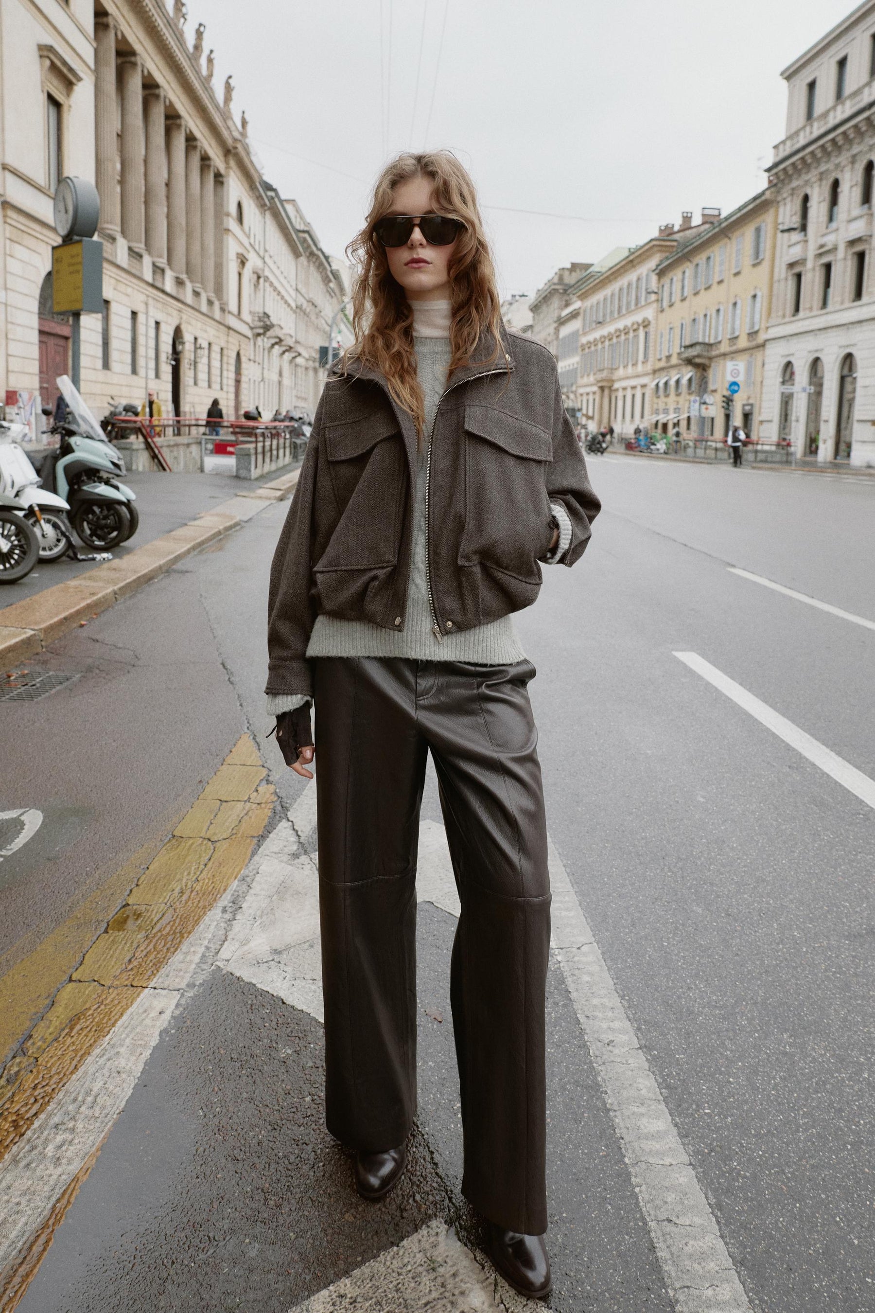 Herringbone Bomber Jacket