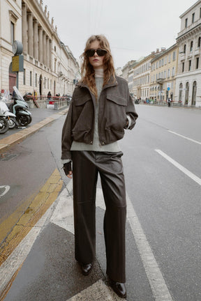 Herringbone Bomber Jacket