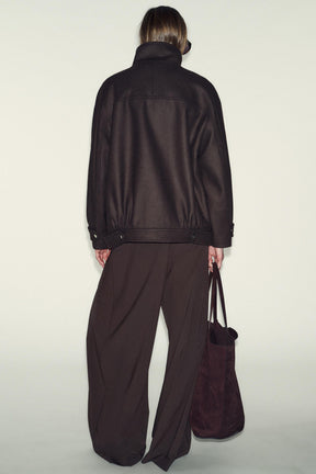 WOOL BLEND BOMBER JACKET WITH HIGH NECK - Image 6