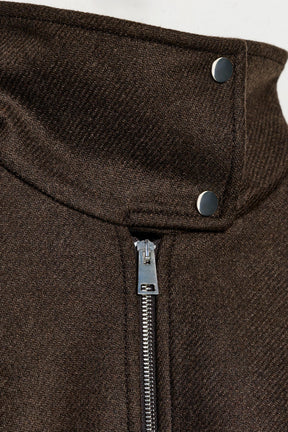 WOOL BLEND BOMBER JACKET WITH HIGH NECK - Image 8