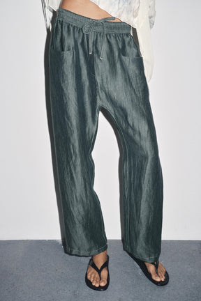 LINEN BLEND TROUSERS