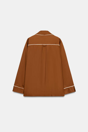 Contrast Poplin Pyjama Shirt