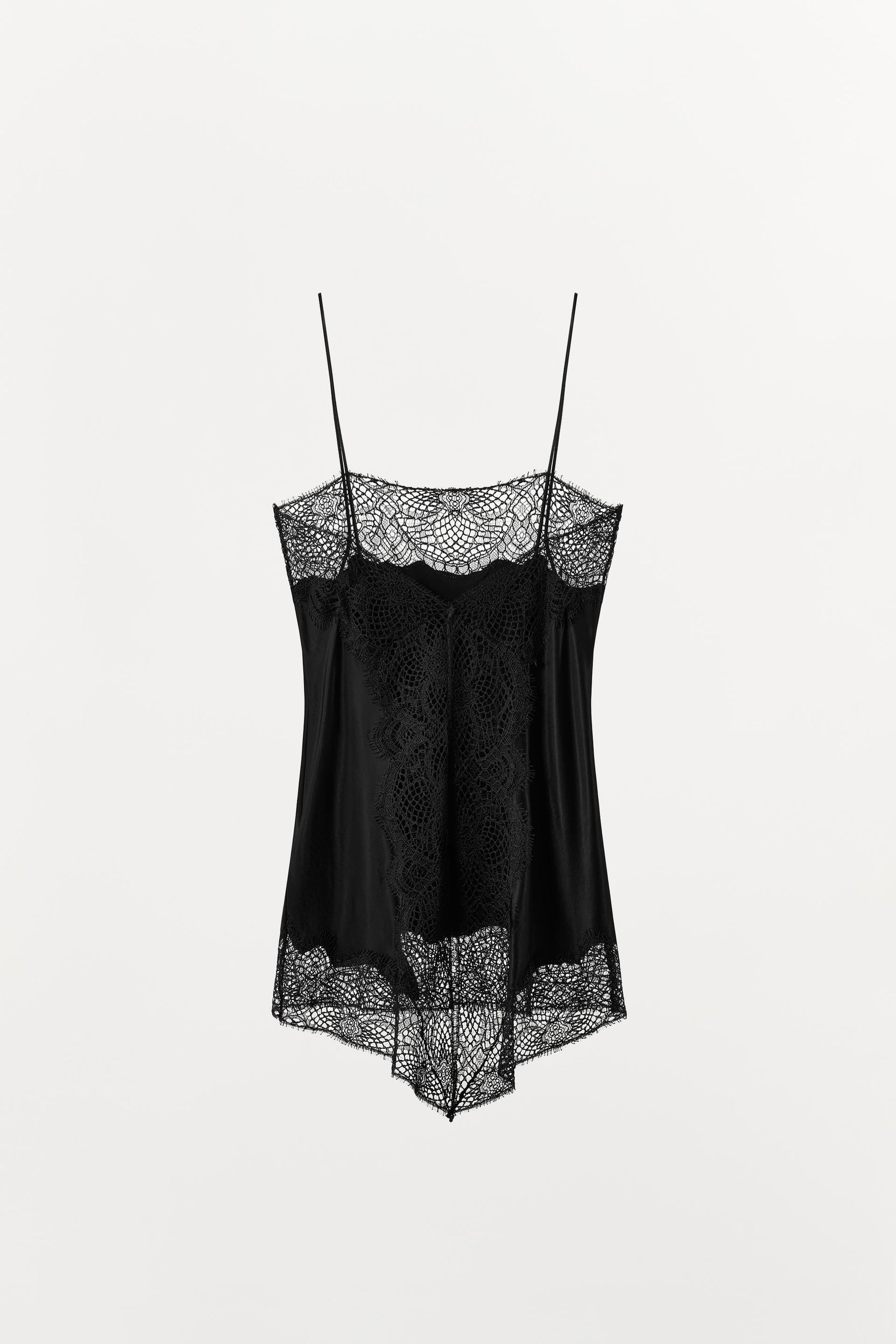 Satin-Camisole mit Spitze