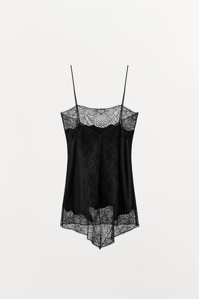 Satin-Camisole mit Spitze