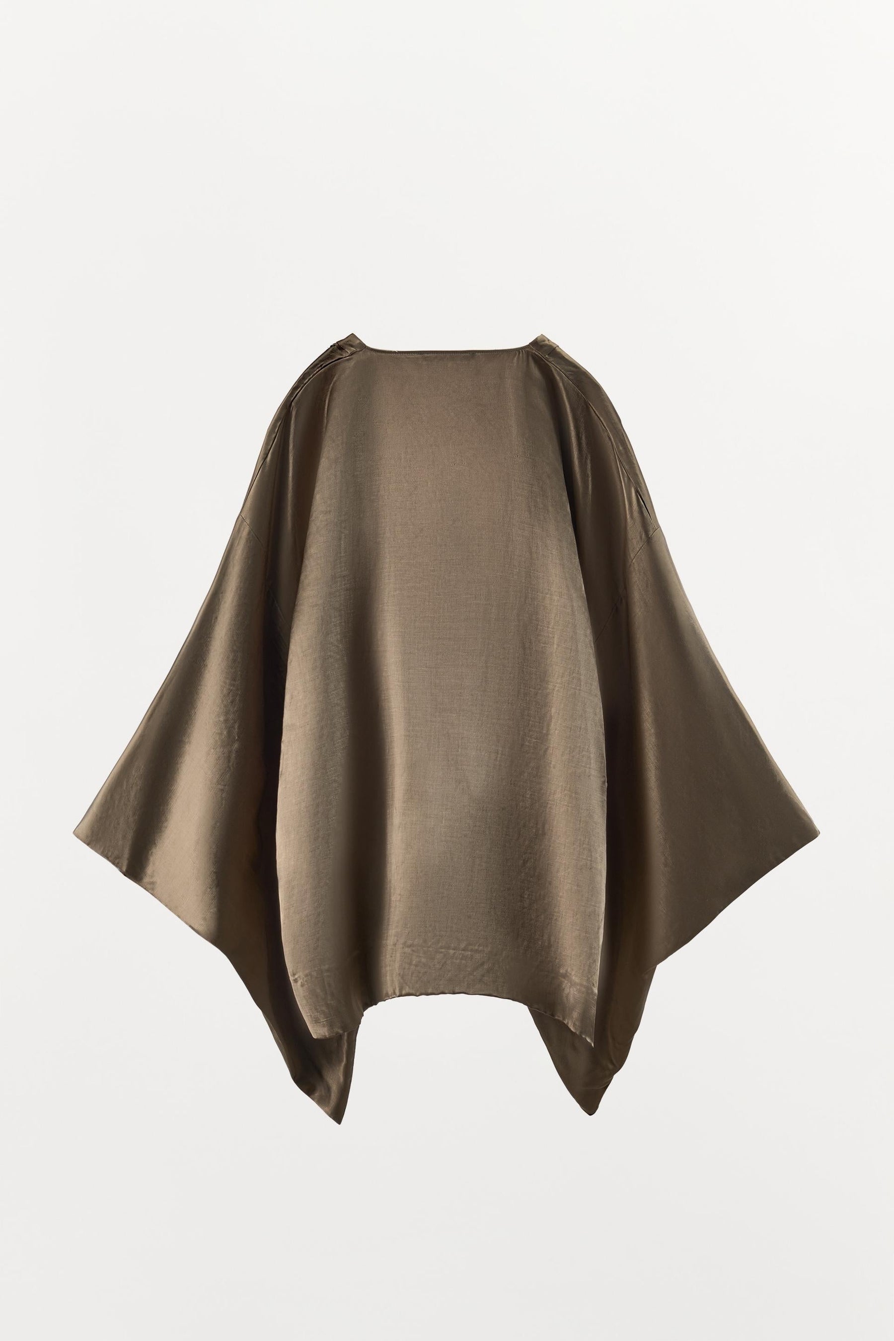 Linen Blend Wrapover Shirt