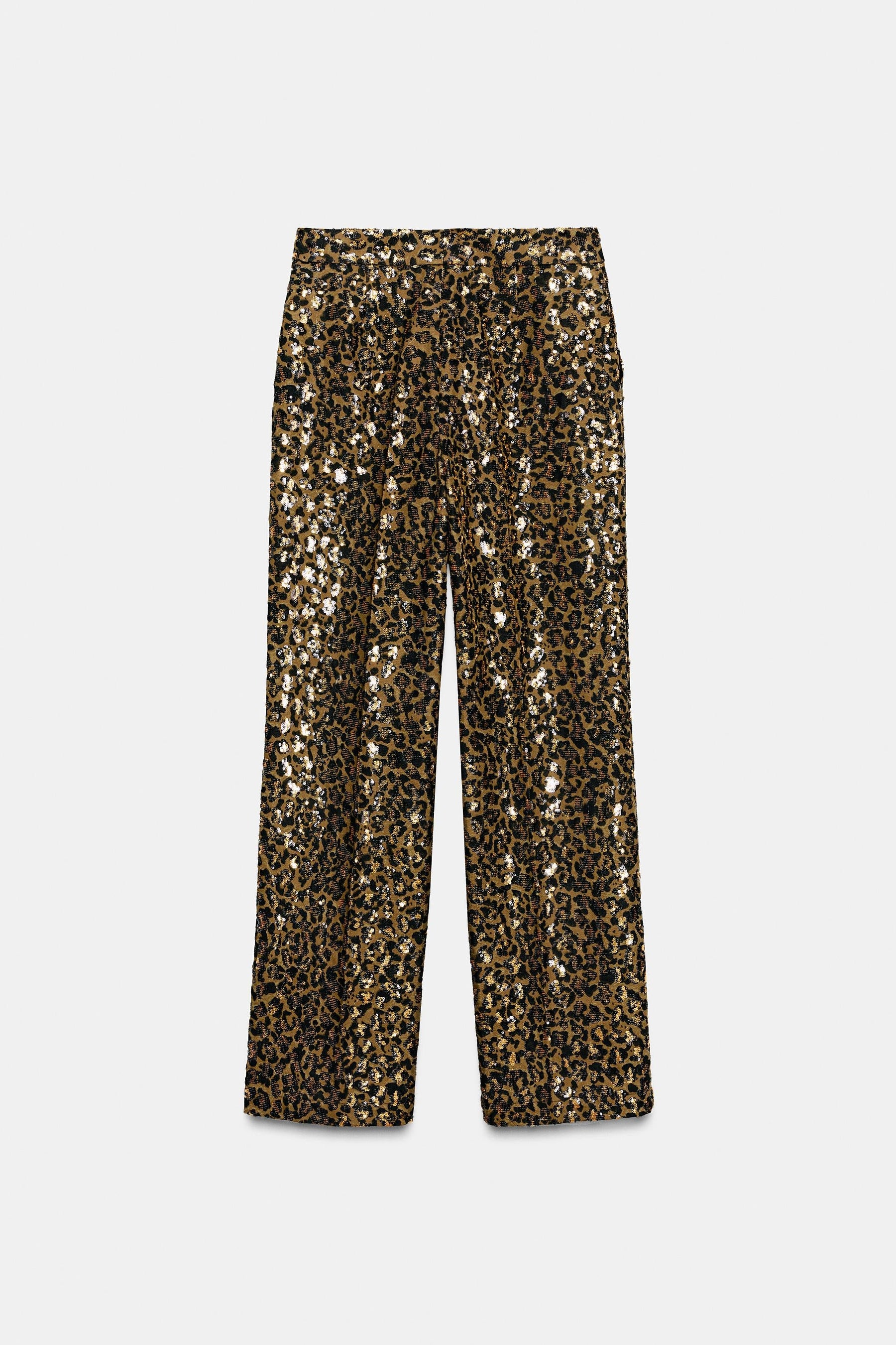 Paillettenbesetzte Hose mit geradem Bein