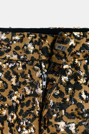 Paillettenbesetzte Hose mit geradem Bein
