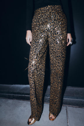 Paillettenbesetzte Hose mit geradem Bein