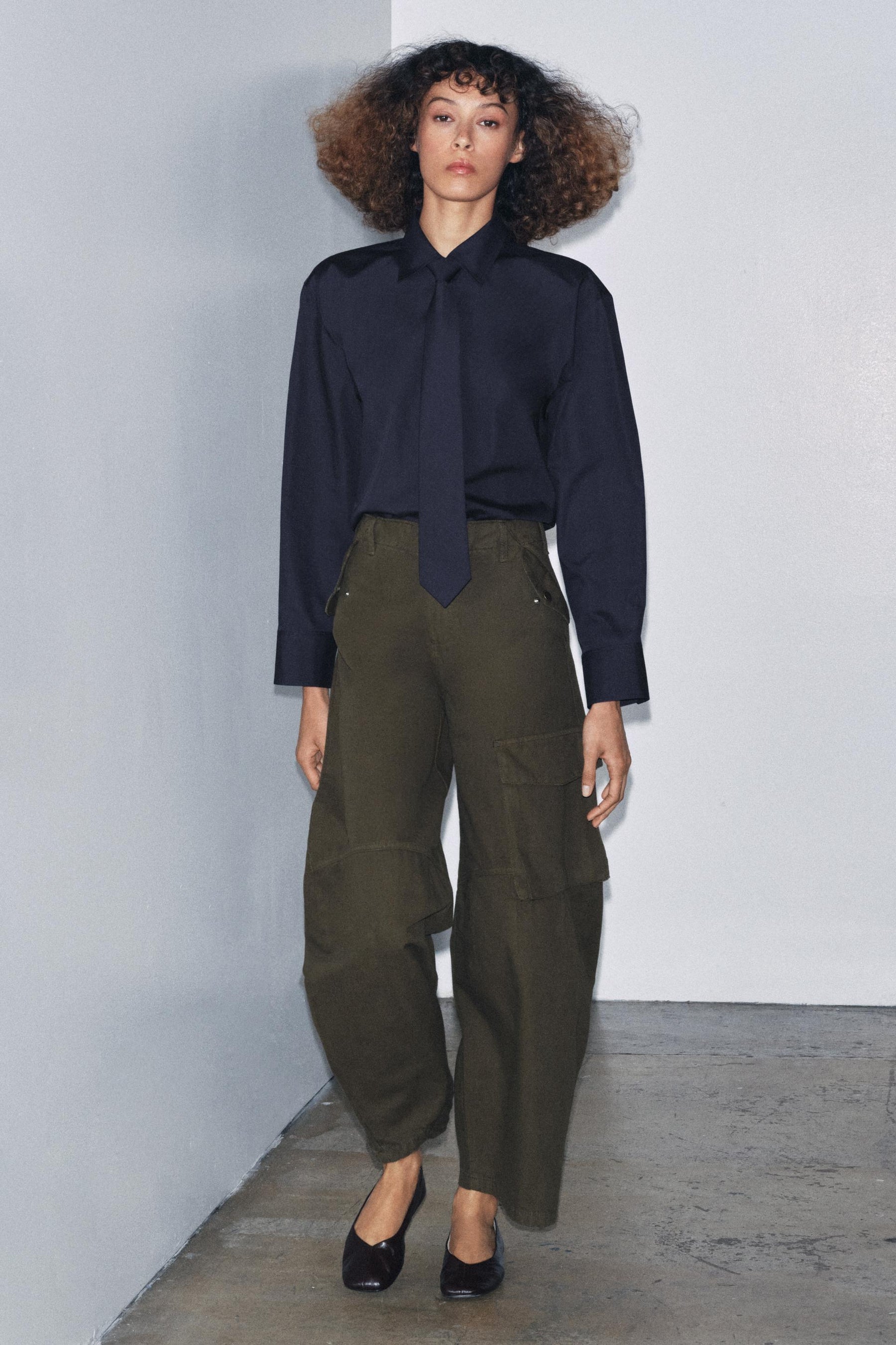 Poplin Shirt with Tie