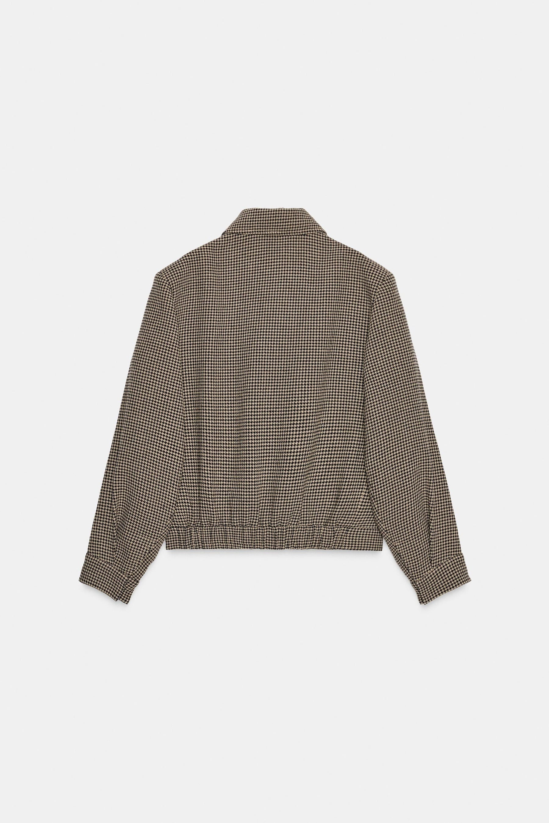 HOUNDSTOOTH BOMBER JACKET WITH SHOULDER PADS - Image 8