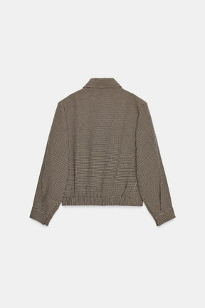 HOUNDSTOOTH BOMBER JACKET WITH SHOULDER PADS - Image 8