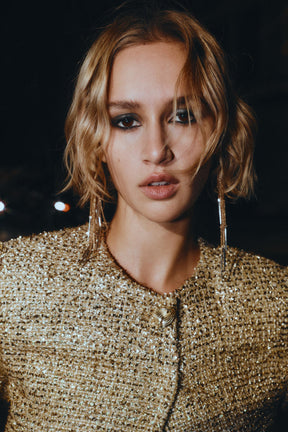 Jacke mit strukturiertem Metallic-Faden