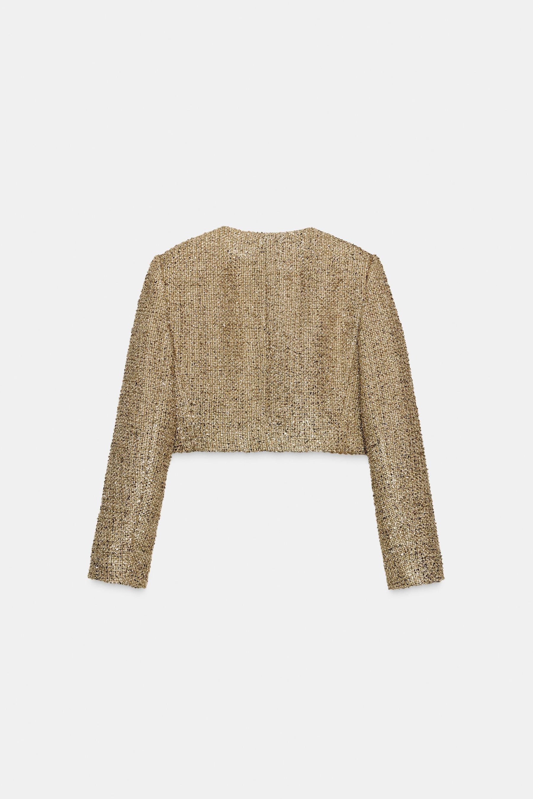 Jacke mit strukturiertem Metallic-Faden