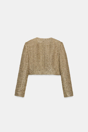Jacke mit strukturiertem Metallic-Faden