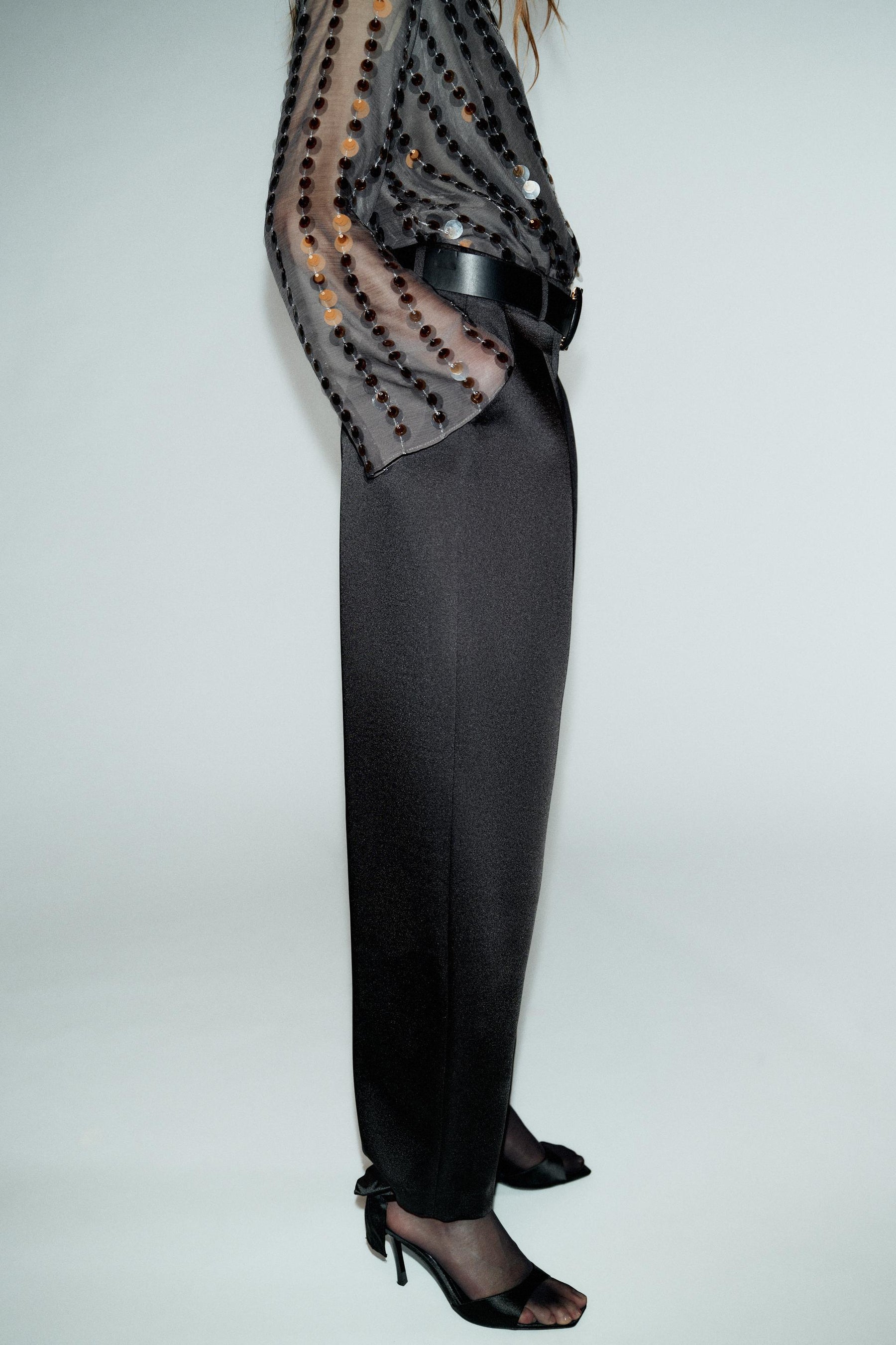 SATIN TROUSERS WITH BELT