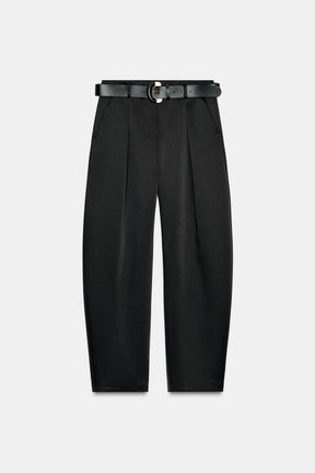 SATIN TROUSERS WITH BELT