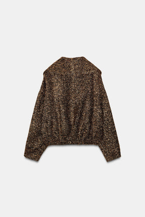 METALLIC THREAD BOMBER JACKET - Image 9