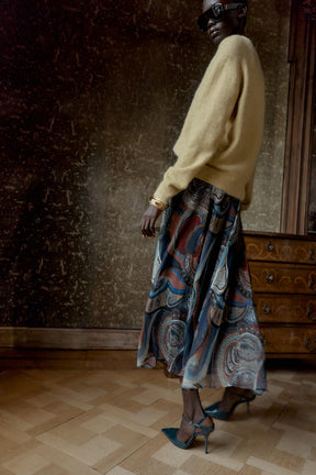 PRINTED MIDI SKIRT