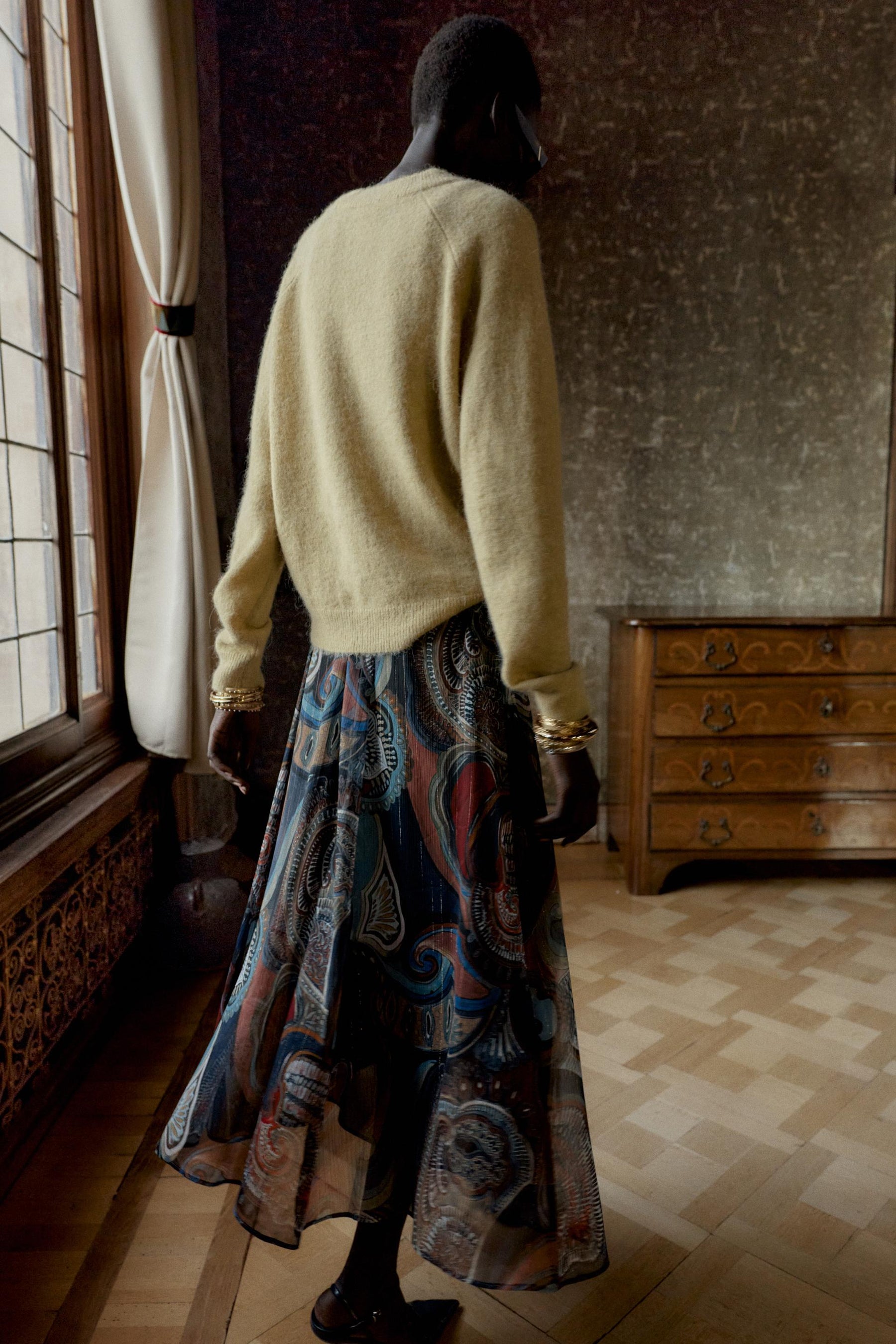 PRINTED MIDI SKIRT