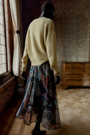 PRINTED MIDI SKIRT