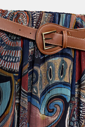 PRINTED MIDI SKIRT