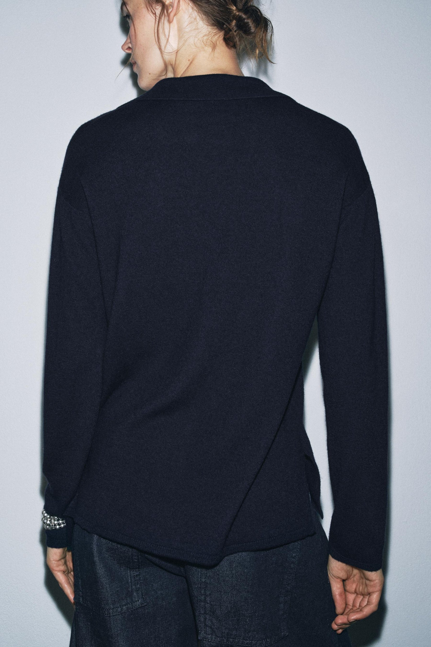 OVERSIZED 100% EXTRA SOFT WOOL POLO CARDIGAN - Image 5