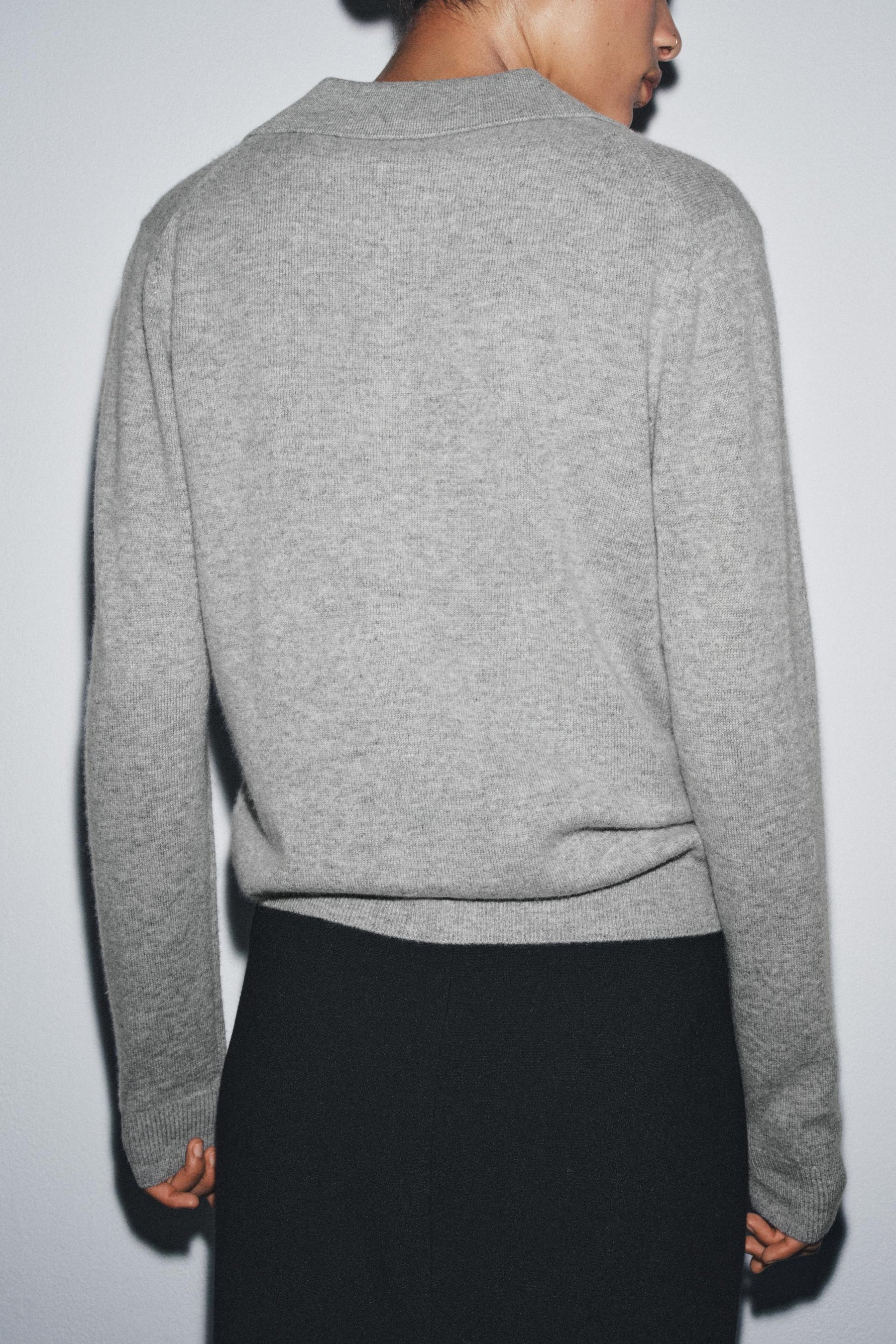 Polo-Cardigan aus Wolle und Kaschmir