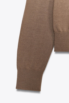100% WOOL PLAIN KNIT JUMPER - Image 6
