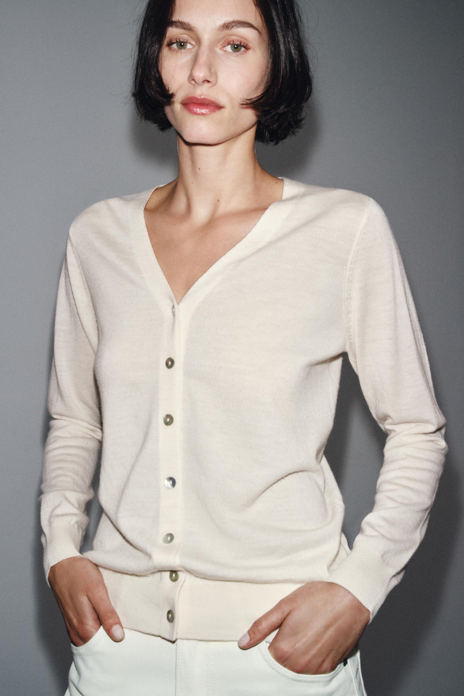 Wool V-Neck Cardigan