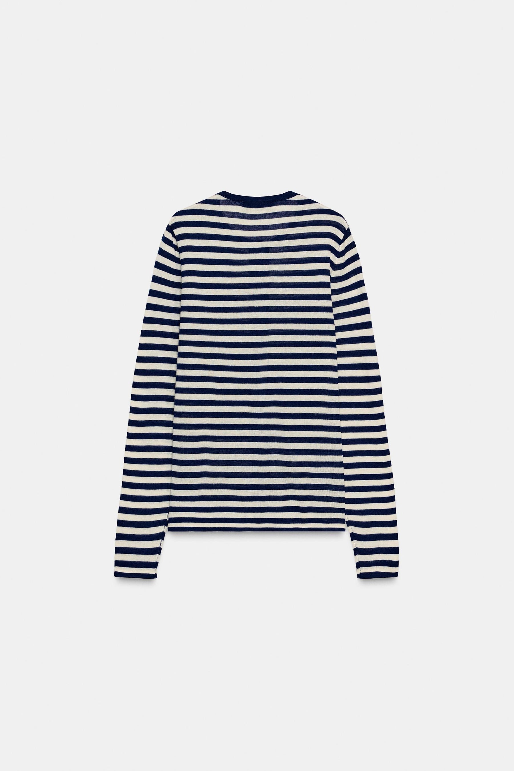 Gestreifter Strickcardigan