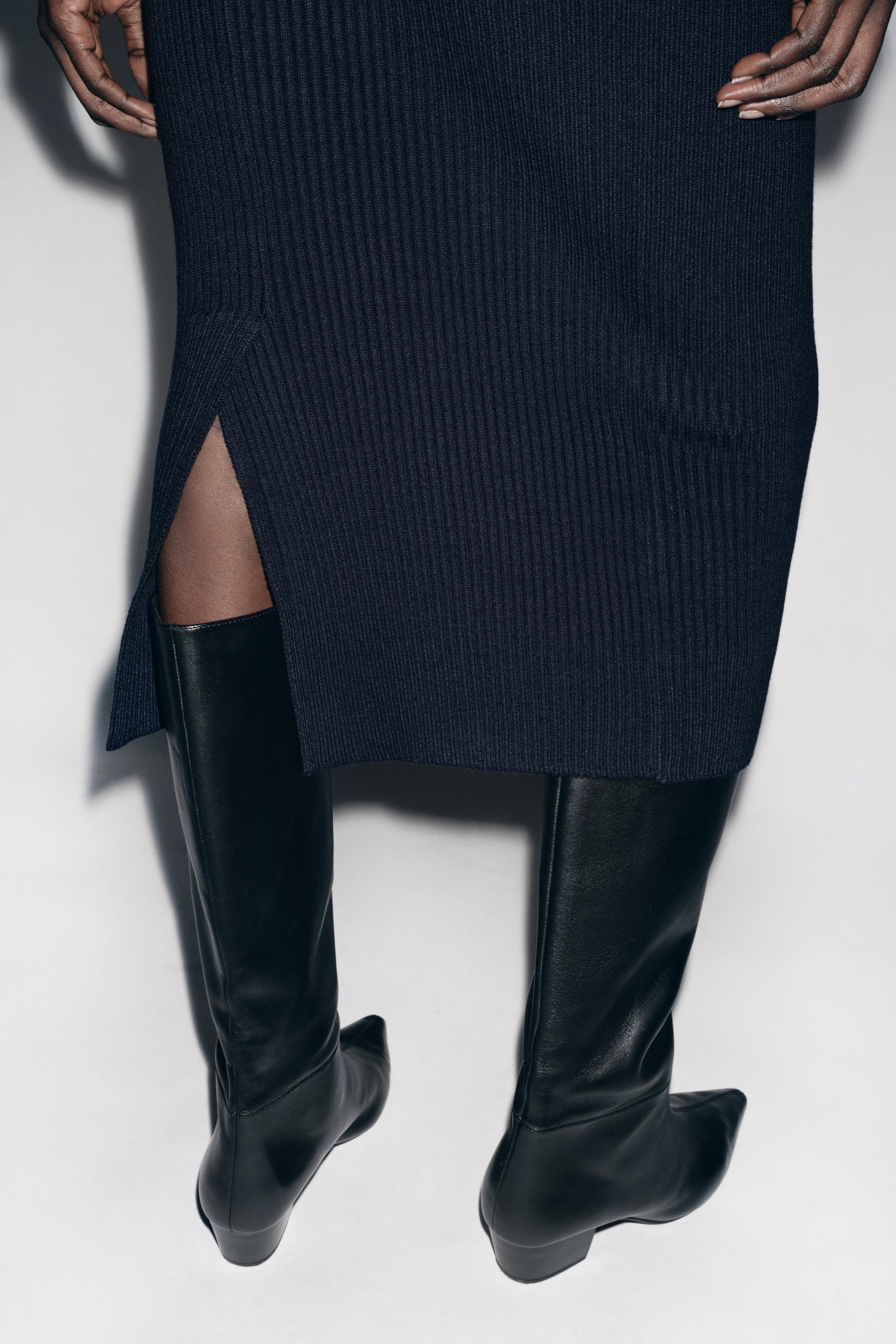 Rib Knit Midi Skirt