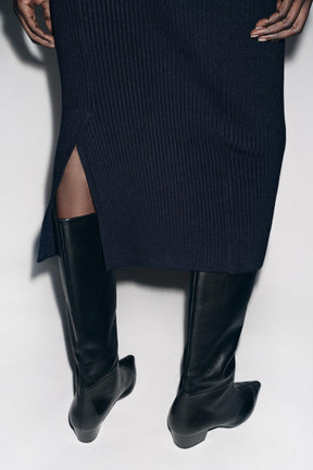 Rib Knit Midi Skirt