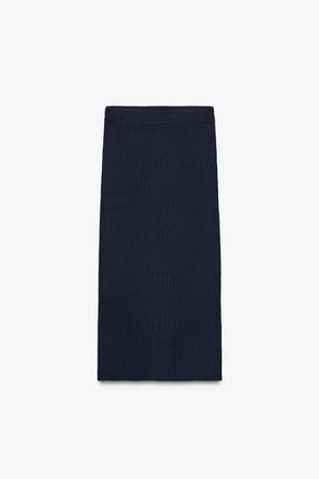 Rib Knit Midi Skirt