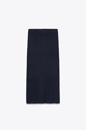 Rib Knit Midi Skirt