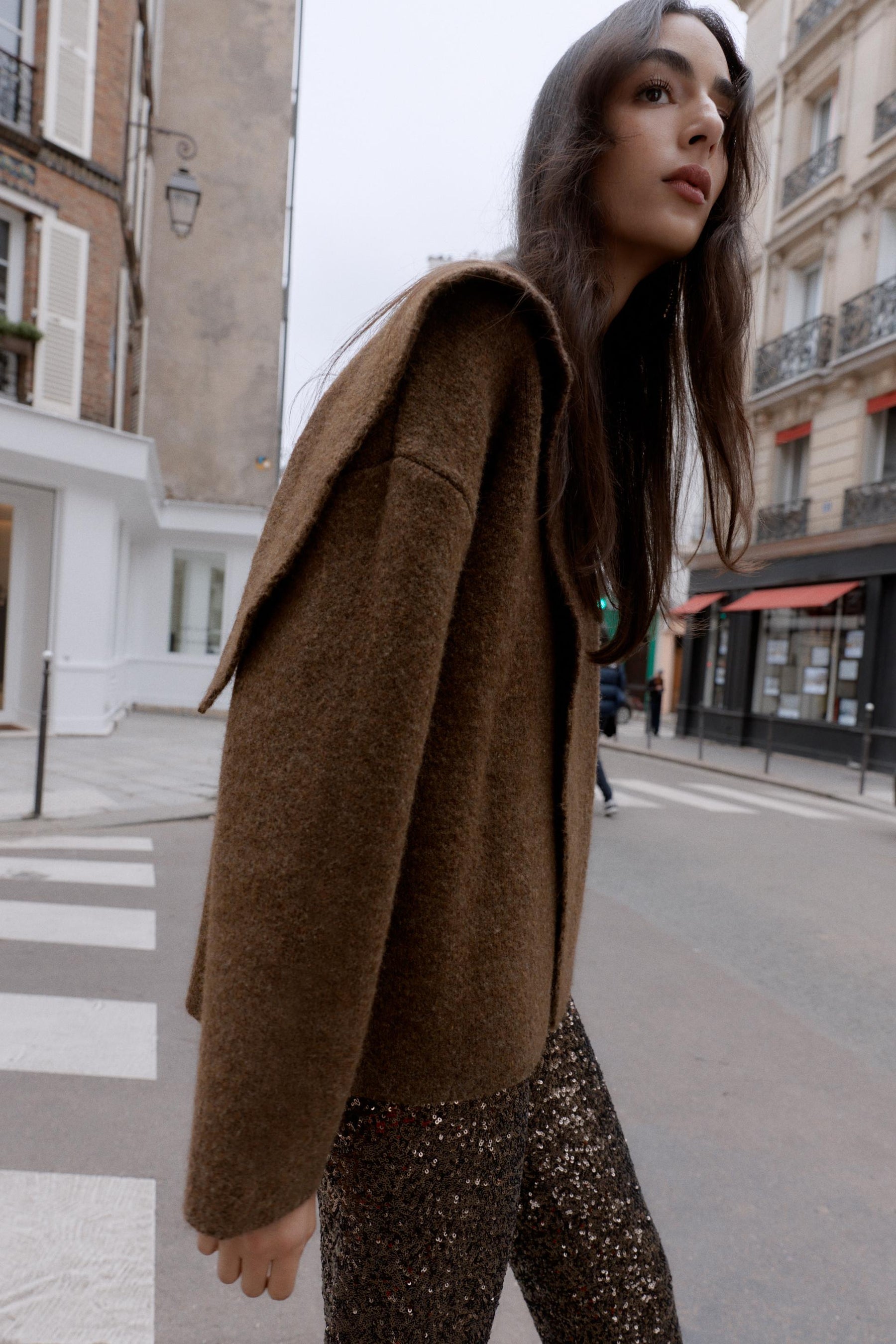 Scarf-Detail Cardigan