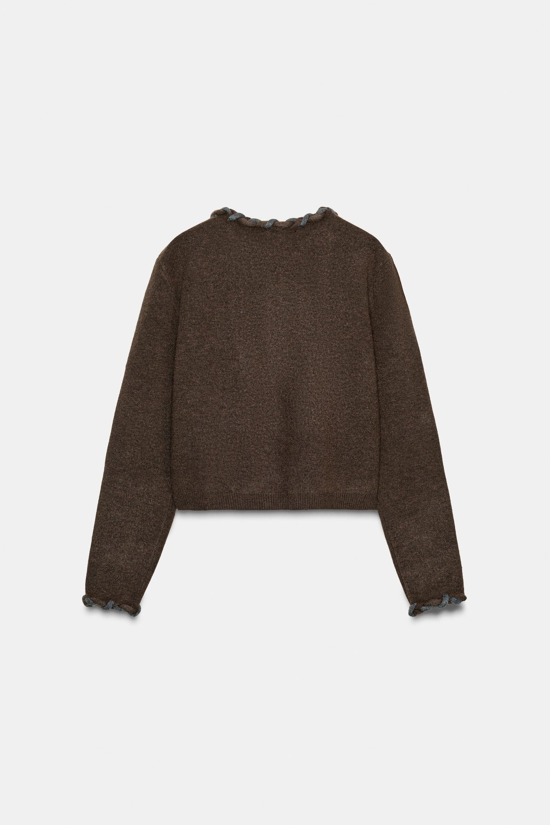 Strickjacke mit eingewebtem Besatz