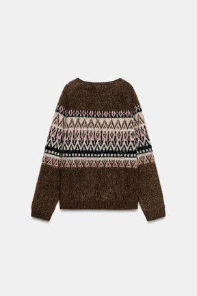 Knit Jumper Jacquard Effect