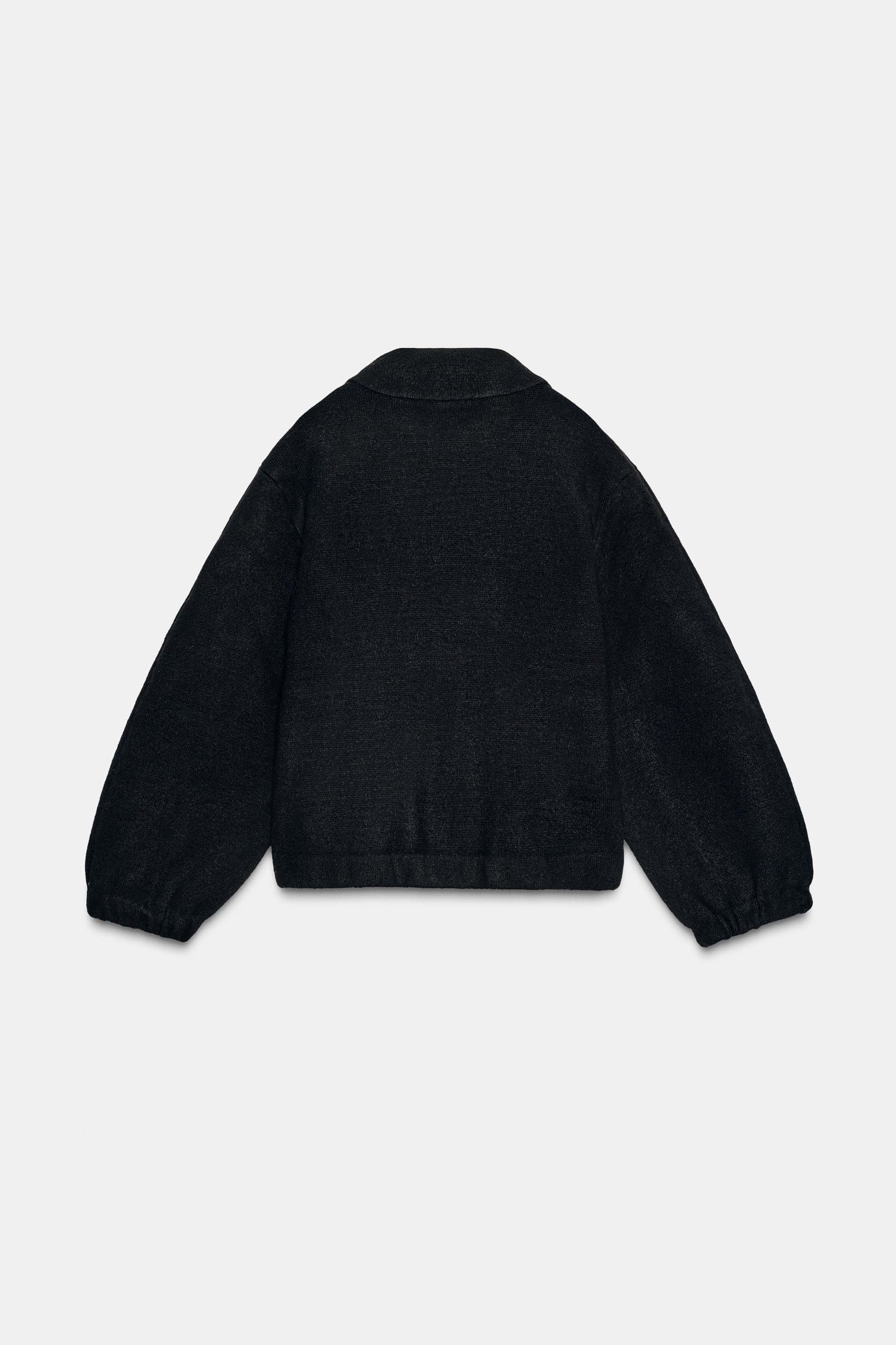 ZIP-UP KNIT BOMBER JACKET - Image 7