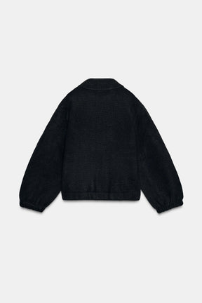 ZIP-UP KNIT BOMBER JACKET - Image 7