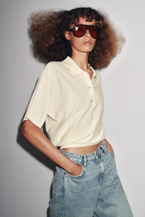 Knit polo shirt