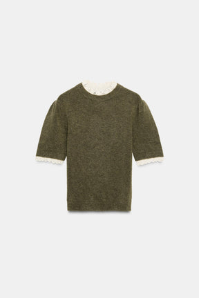 WOOL SCARF RUFFLE JUMPER - Image 3