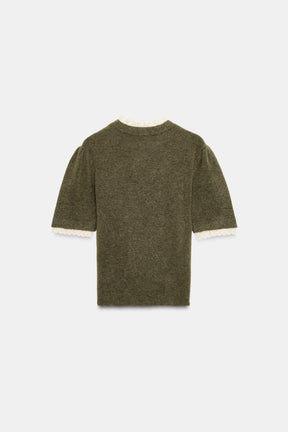 WOOL SCARF RUFFLE JUMPER - Image 4