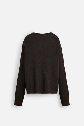 LINEN BLEND TEXTURED SWEATER - Image 8