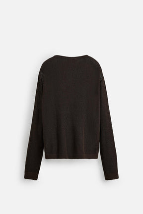 LINEN BLEND TEXTURED SWEATER - Image 8