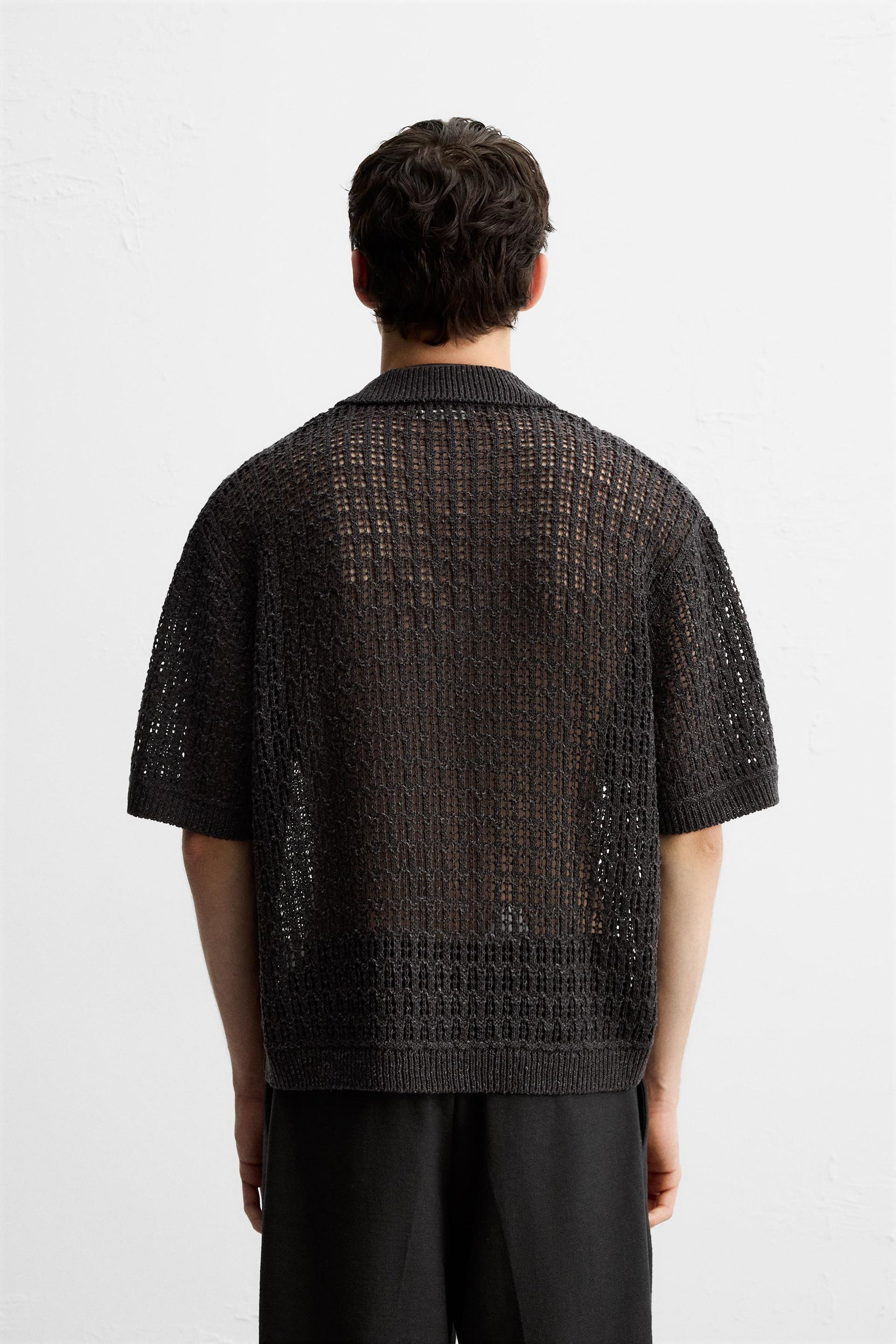 OPEN KNIT POLO SHIRT - Image 3