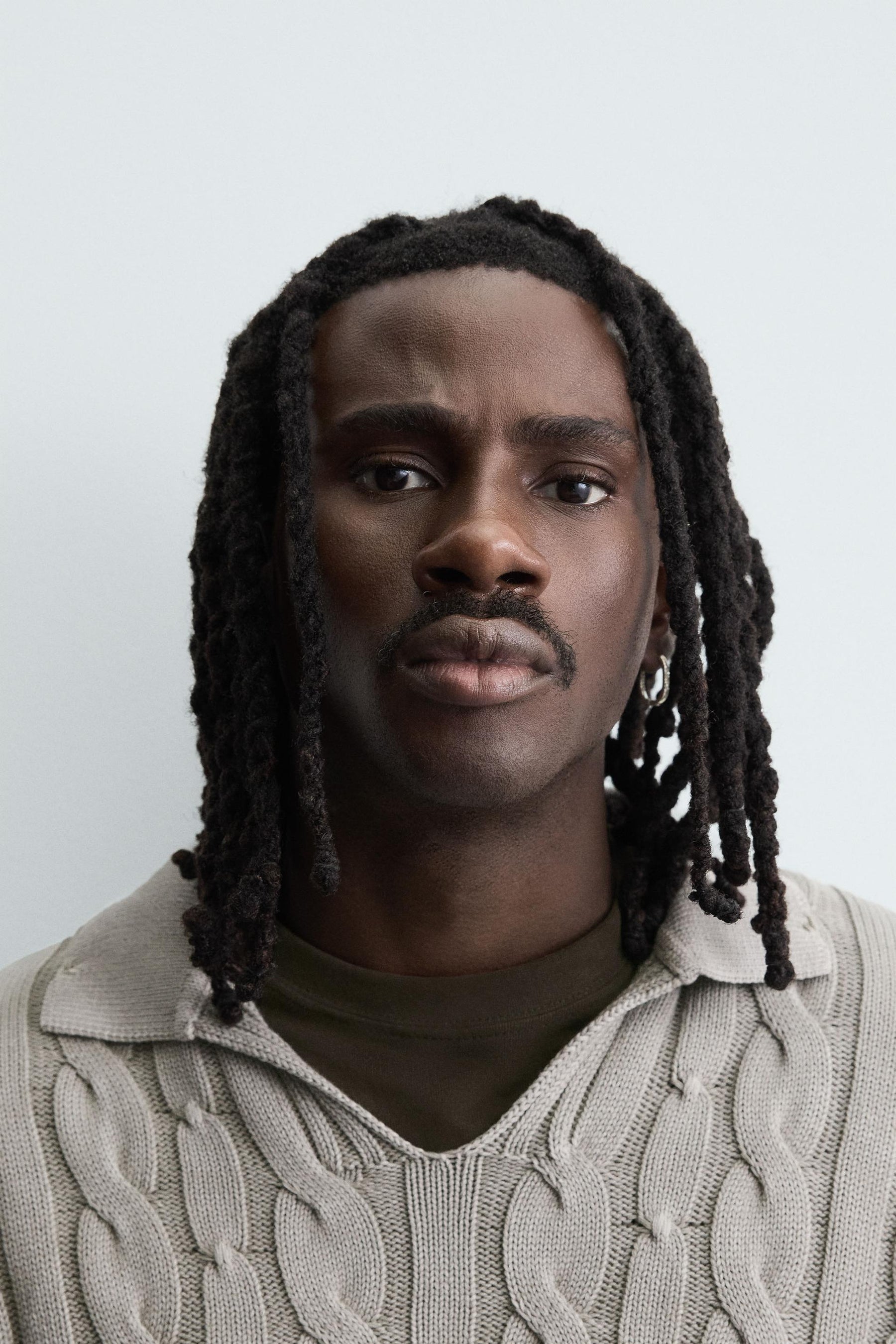 CABLE KNIT POLO SHIRT WITH DISTRESSED EFFECT - Image 5