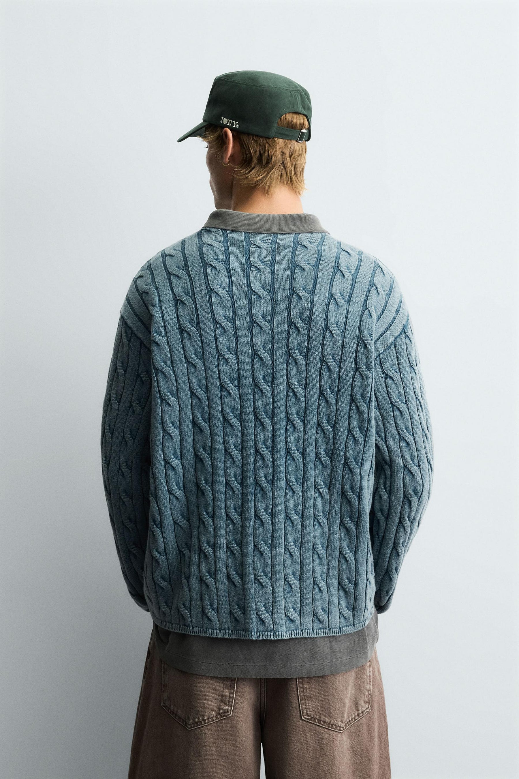 WASHED CABLE-KNIT SWEATER - Image 3