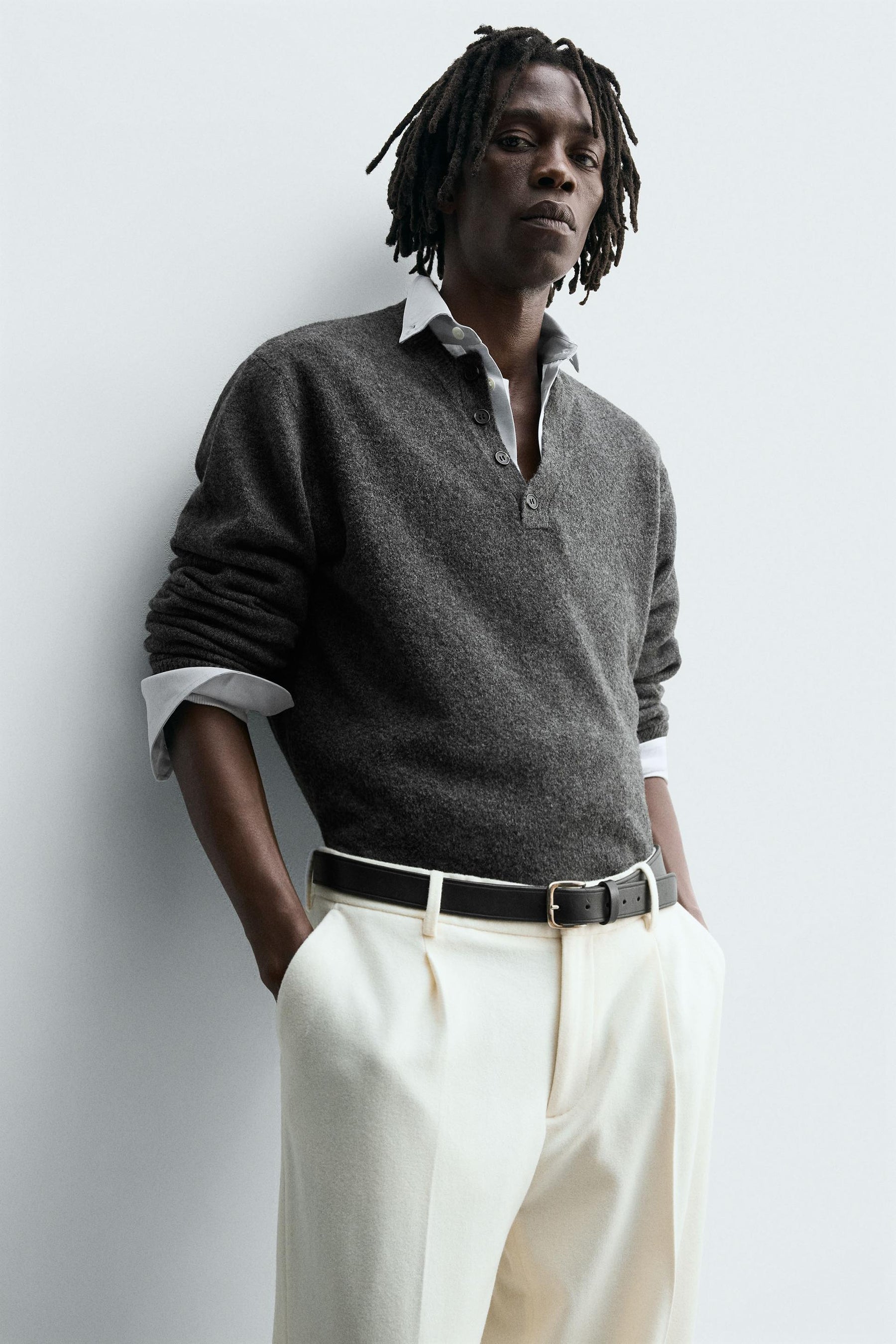 KNIT POLO SHIRT WITH BUTTONS - Image 5