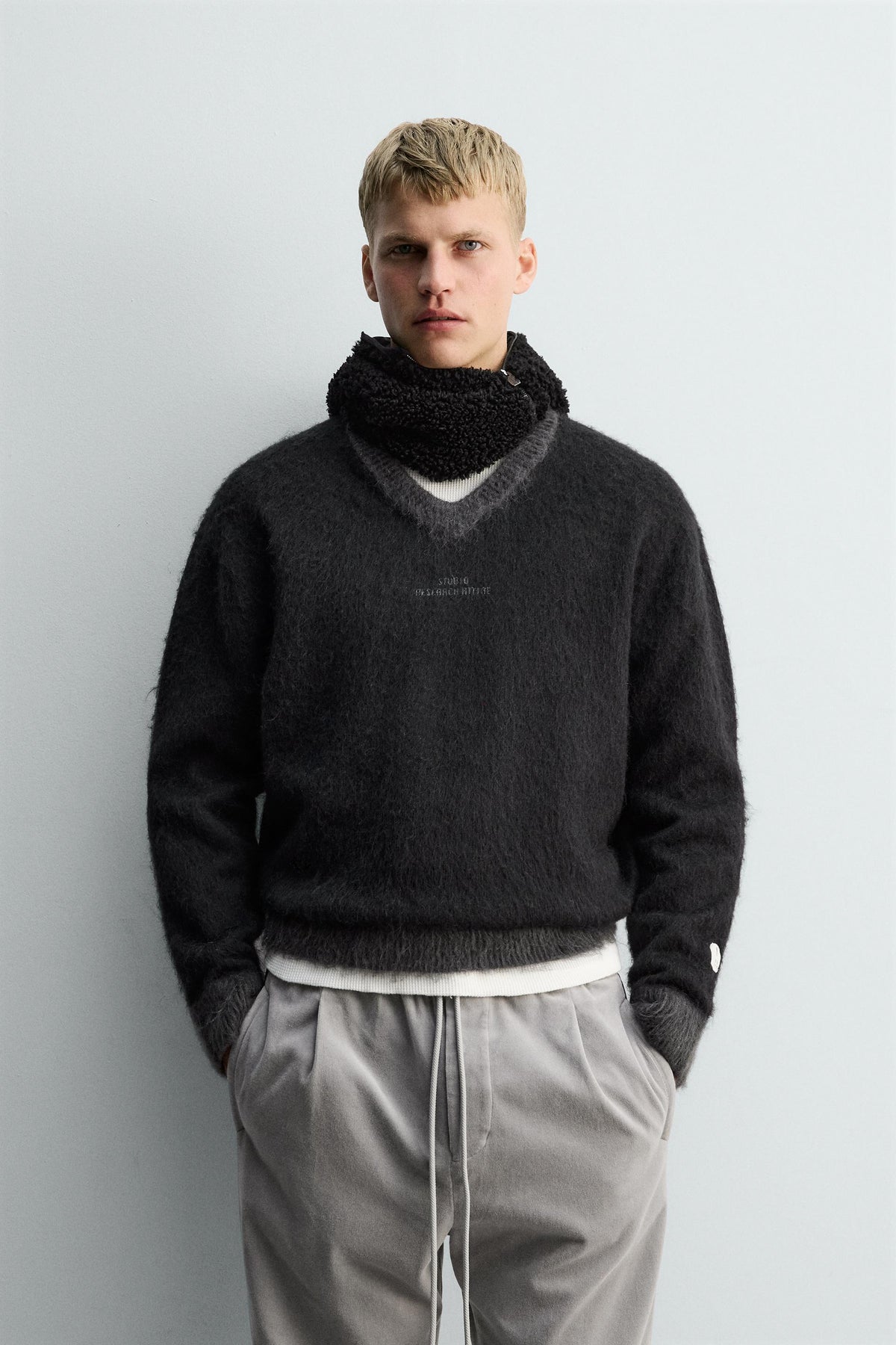 JUMPER WITH CONTRAST TEXTURE X SR_A - Image 2